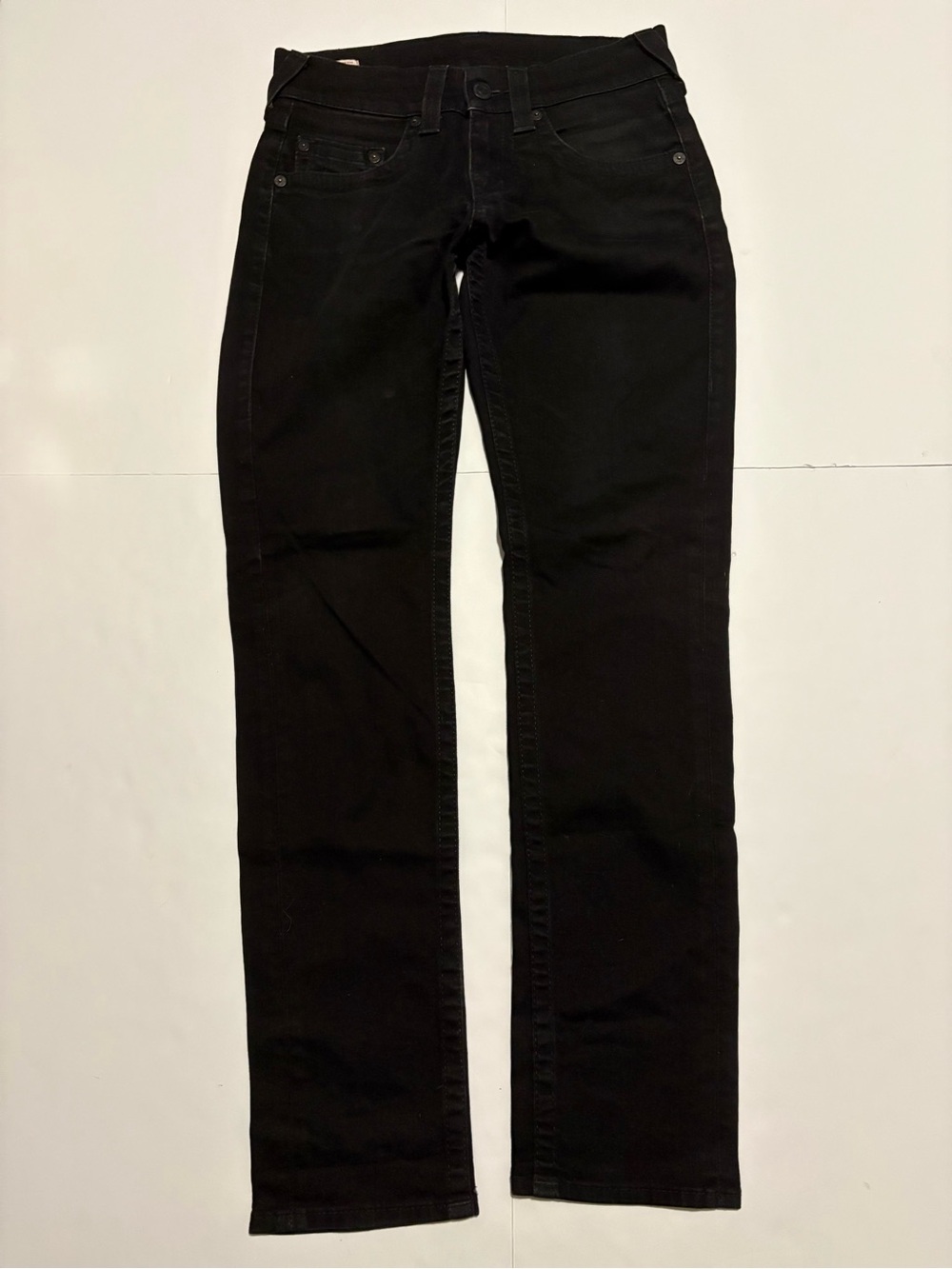 True Religion Geno Relaxed Slim Black Jeans 28 - Picture 3 of 6
